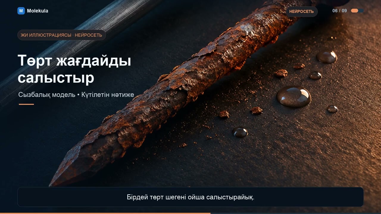 Кадр из видеоурока Molekula о ржавлении железа